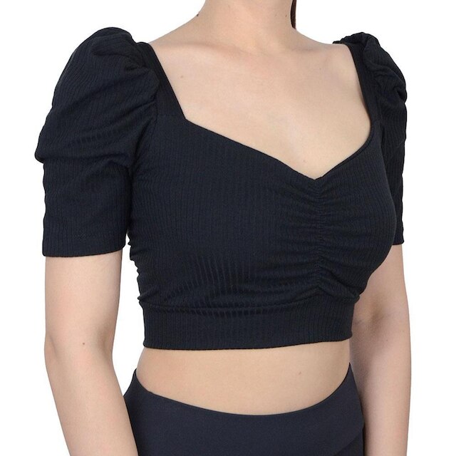 Blusa Feminina LZT Cropped Ribana Preto - 8054
