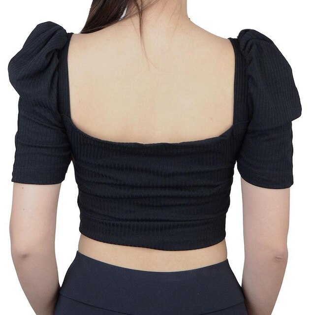 Blusa Feminina LZT Cropped Ribana Preto - 8054