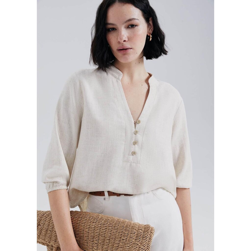 Blusa Feminina Manga 3/4 Em Viscolinho Hering
