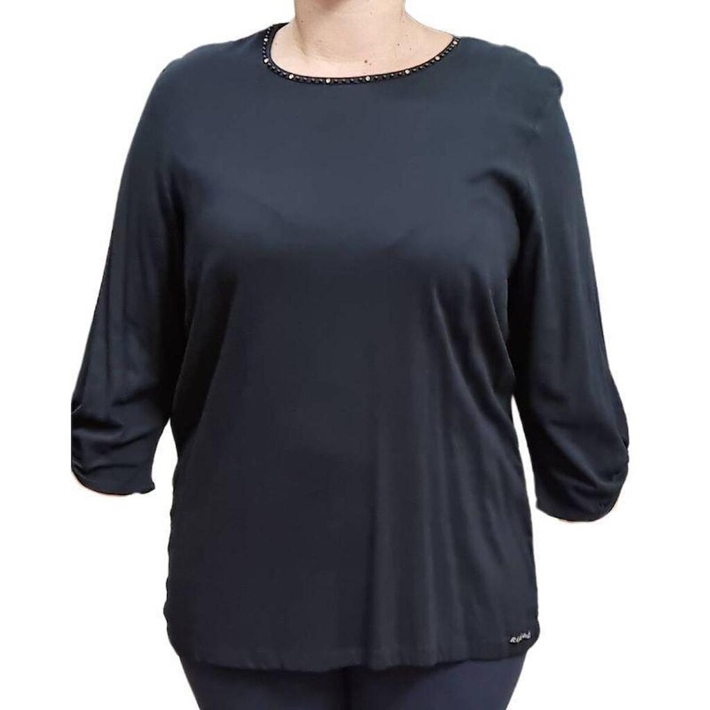 Blusa Feminina Manga 3/4 Raio De Luz Apliques