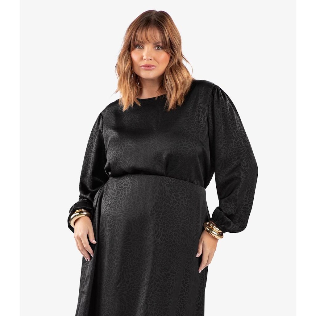 Blusa Feminina Manga Bufante Plus Size Secret Glam Preto