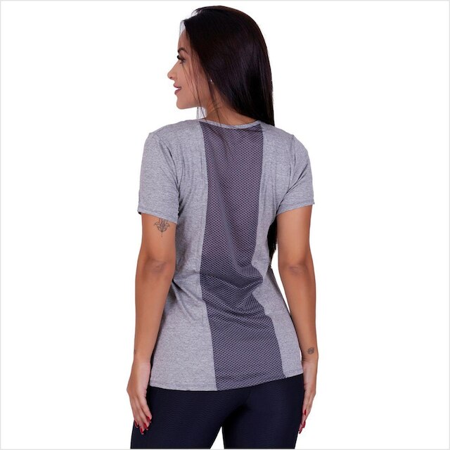 Blusa Feminina Manga Curta Academia Camiseta Básica