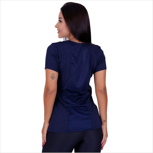 Blusa Feminina Manga Curta Academia Camiseta Básica