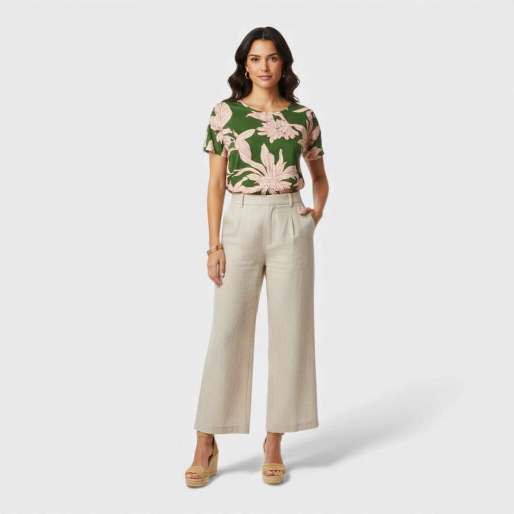 Blusa feminina manga curta estampada