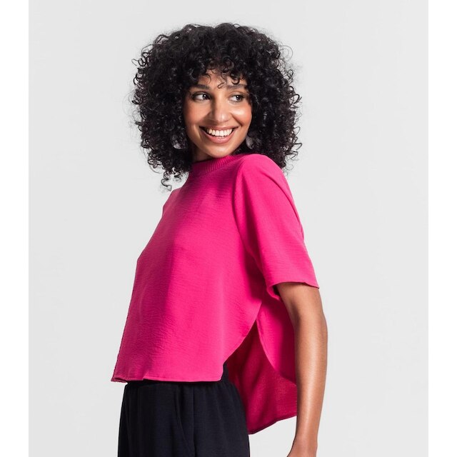 Blusa Feminina Manga Curta Rovitex Rosa