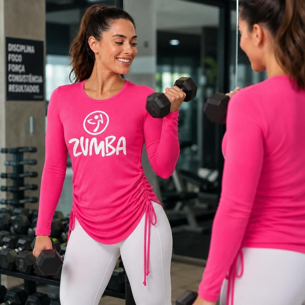 Blusa Feminina Manga Longa Com Ajuste Academia Leve Confortavel