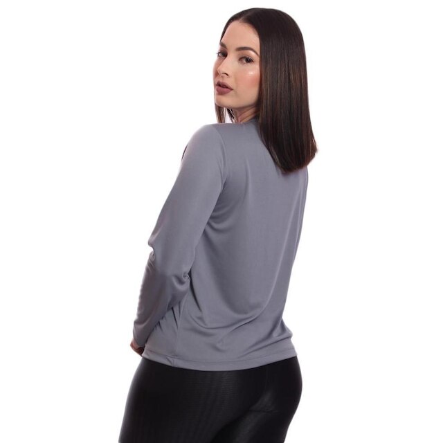 Blusa Feminina Manga Longa Dry Proteção UV Segunda Pele Academia Praia Treino Corrida Básica