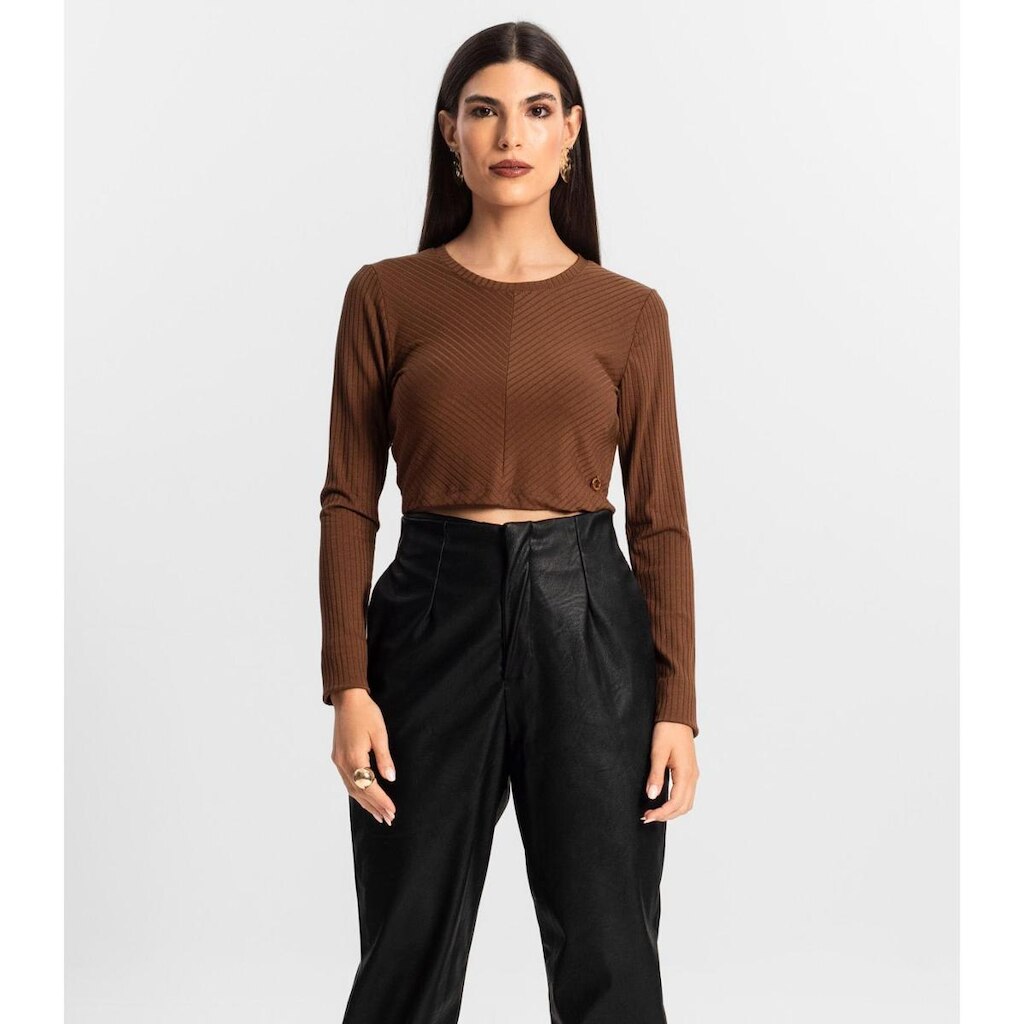 Blusa Feminina Manga Longa Endless Marrom