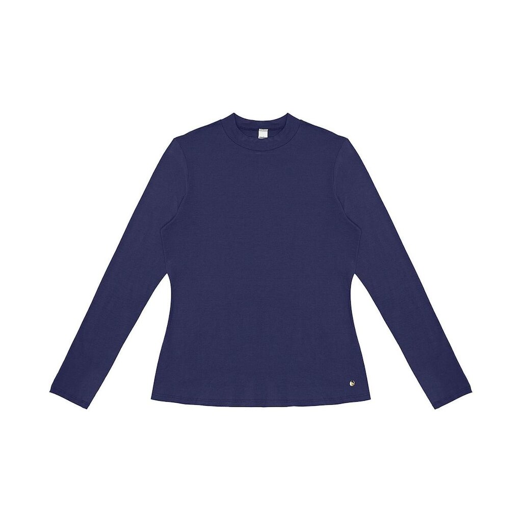 Blusa Feminina Manga Longa Gola Alta Rovitex Azul