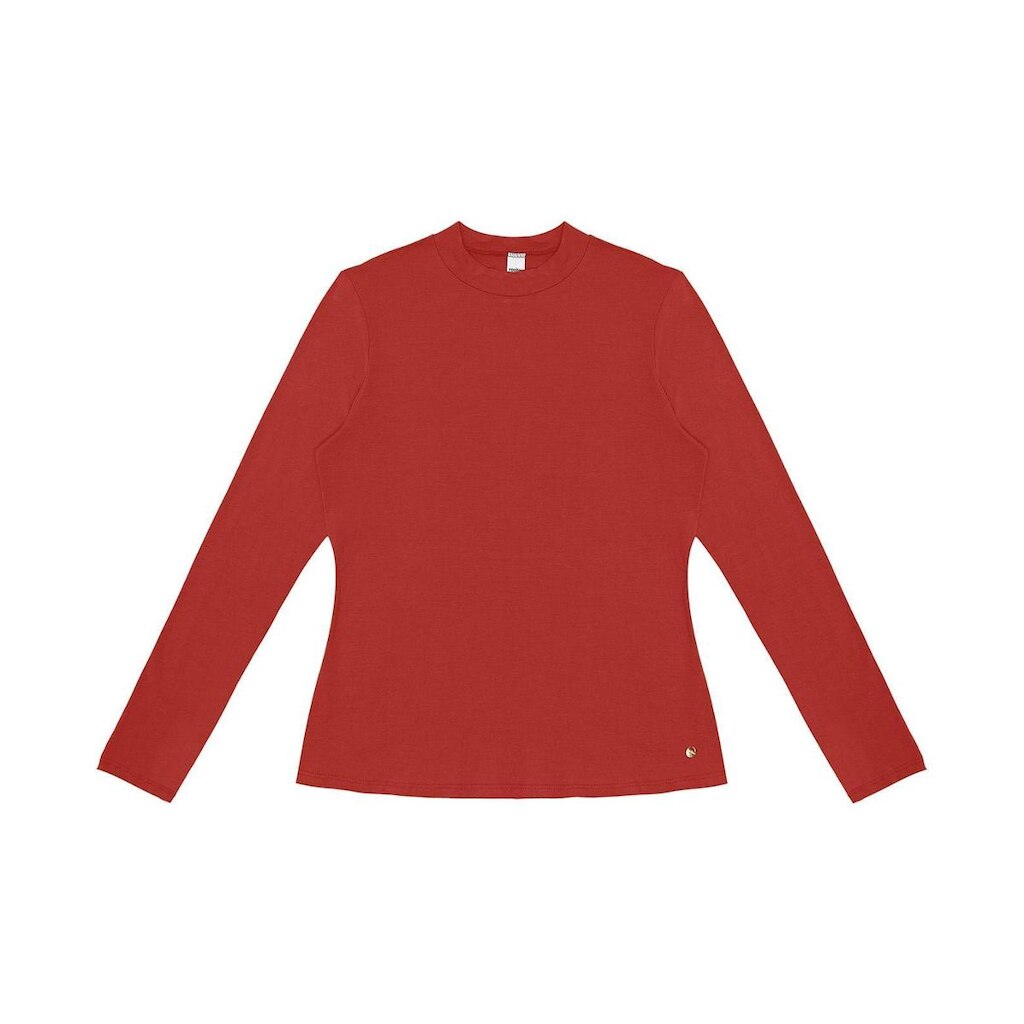 Blusa Feminina Manga Longa Gola Alta Rovitex Vermelho