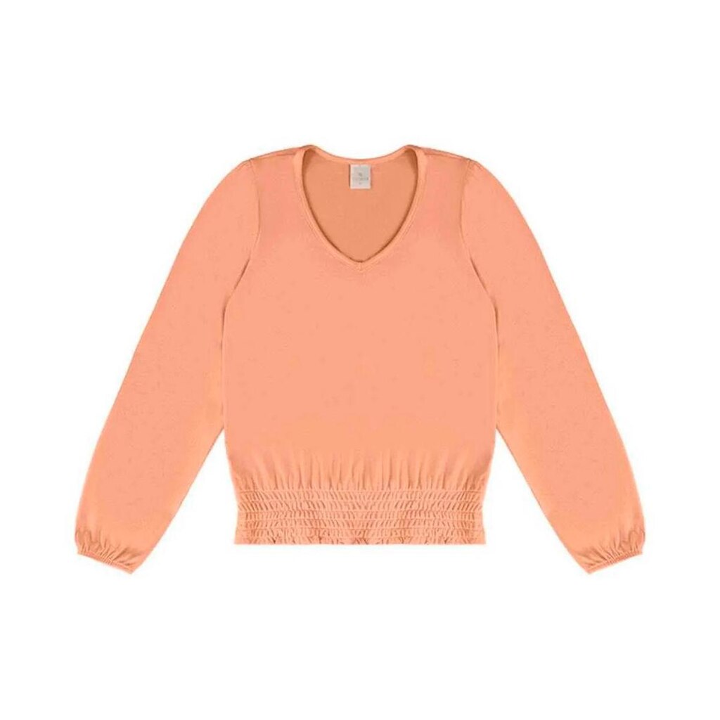 Blusa Feminina Manga Longa Lecimar em Crepe Viscose