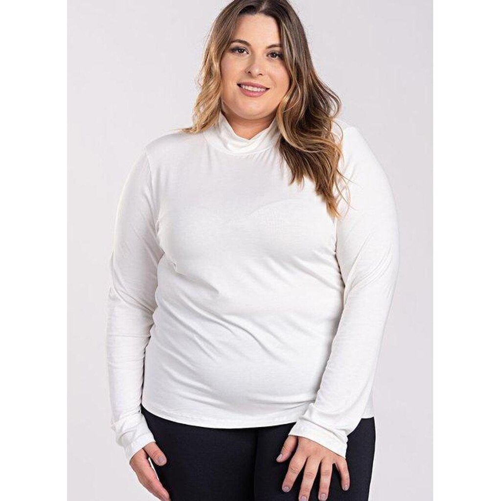 Blusa Feminina Manga Longa Plus Size Cacharel Visco Elastano - Serena