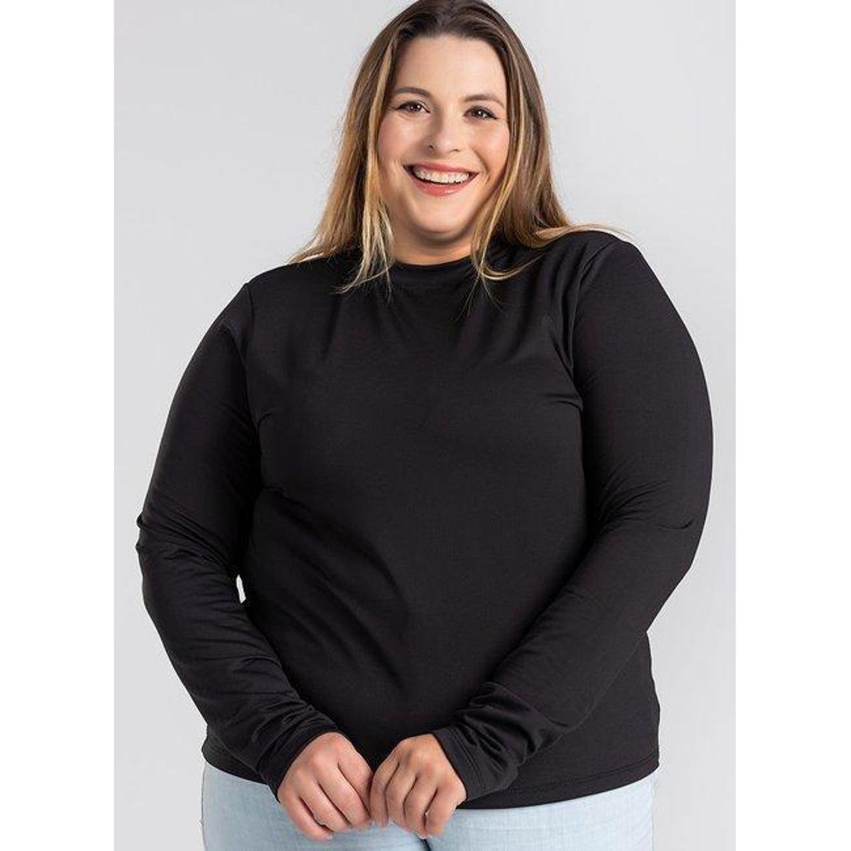 Blusa Feminina Manga Longa Plus Size Térmica Peluciada - Serena Menor preço em Blusa Feminina Manga Longa Plus Size Térmica Peluciada - Serena