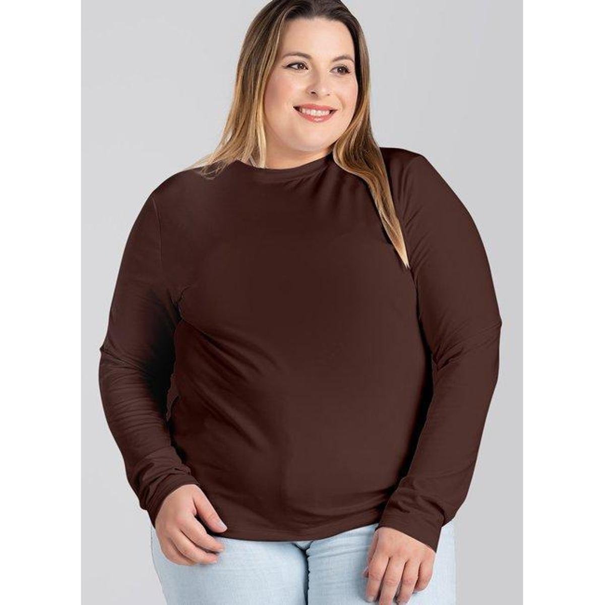 Blusa Feminina Manga Longa Plus Size Térmica Peluciada - Serena Menor preço em Blusa Feminina Manga Longa Plus Size Térmica Peluciada - Serena