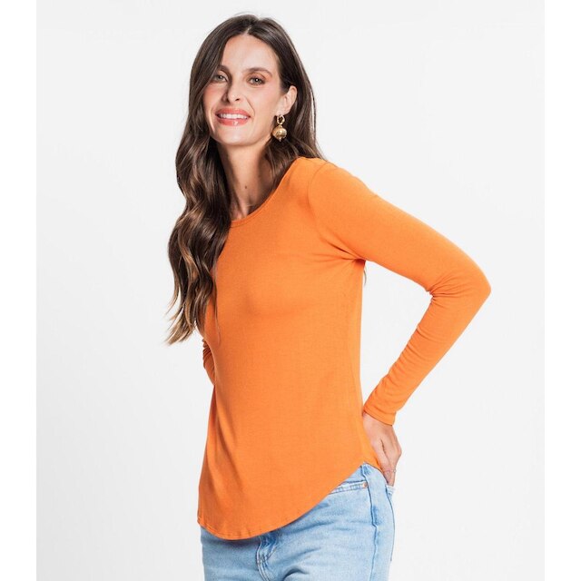 Blusa Feminina Manga Longa Rovitex Laranja