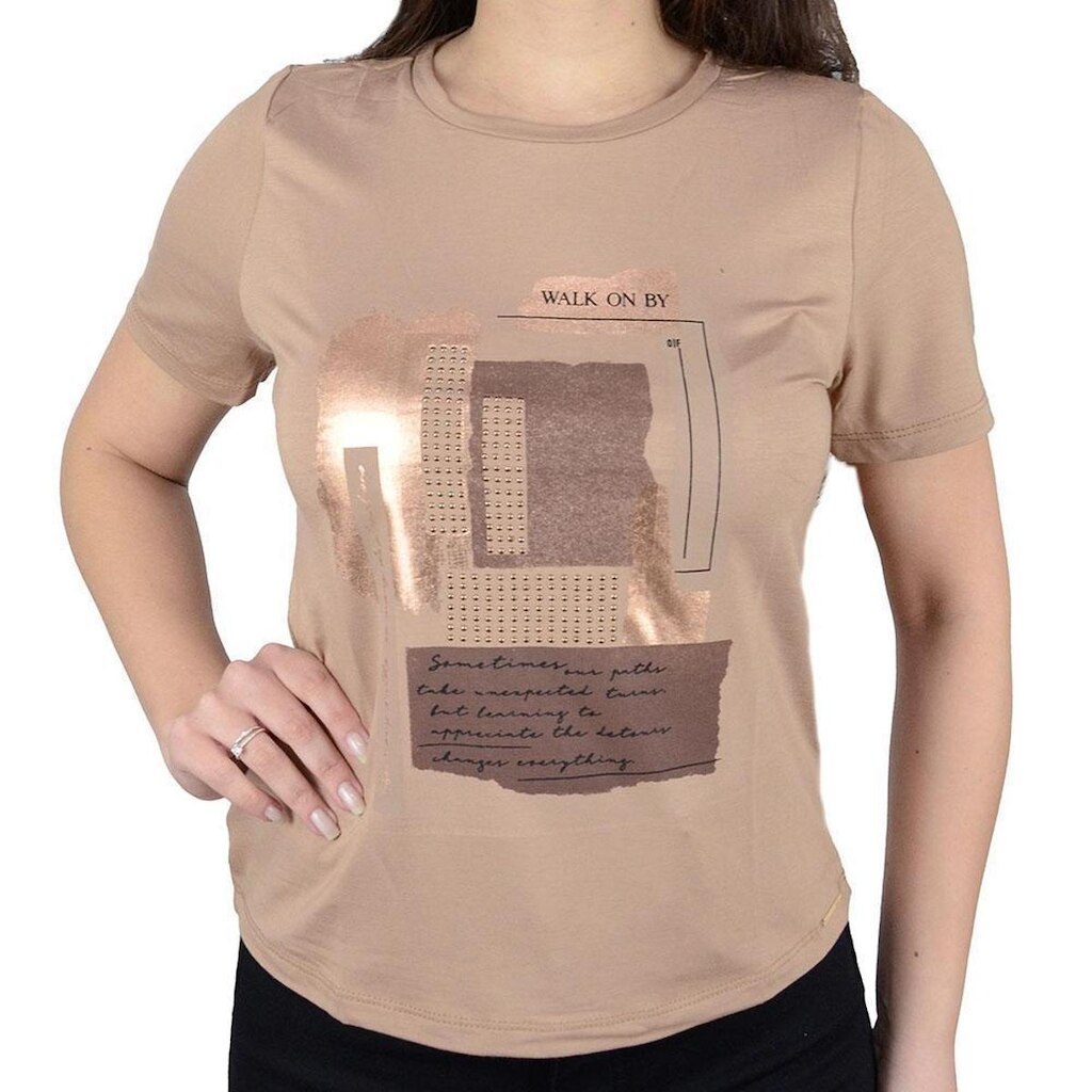 Blusa Feminina Olho Fatal Viscose Bege Avela - 602353