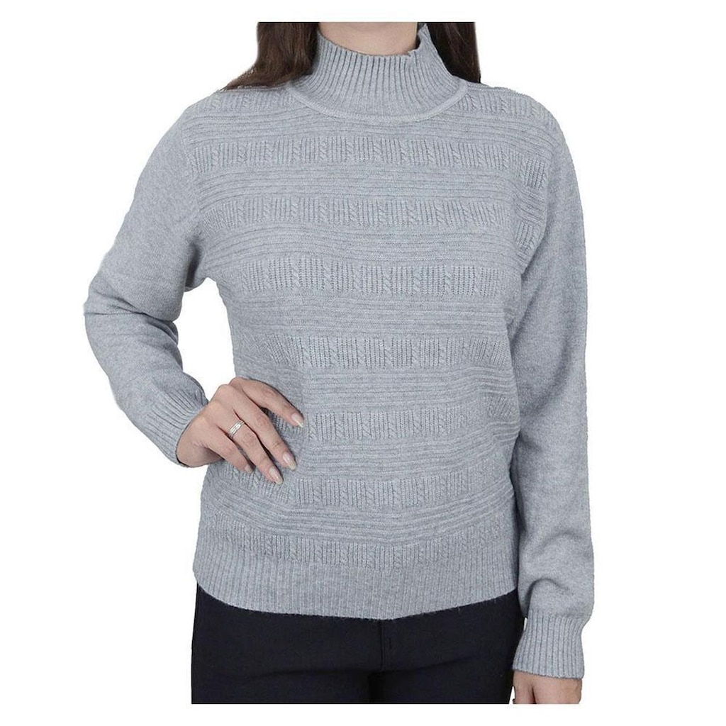 Blusa Feminina Pellini Tricot Relevo Cinza Claro - 16904