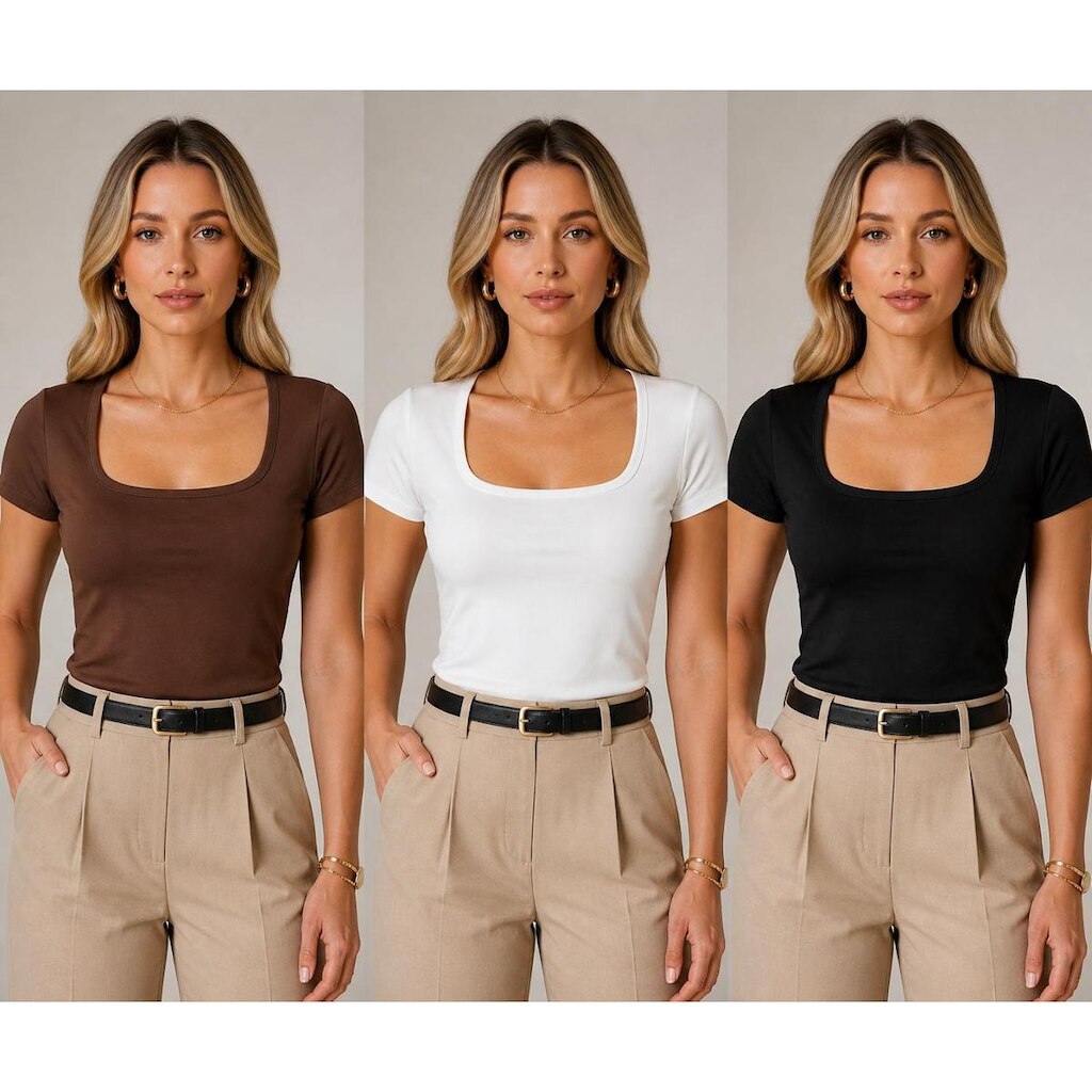 Blusa Feminina Poliamida UV Babylook Manga Curta Segunda Pele Básica Versátil Elegante Fitness