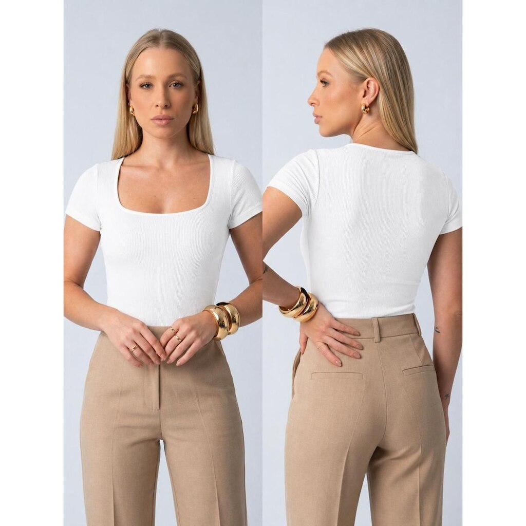 Blusa Feminina Poliamida UV Babylook Manga Curta Segunda Pele Básica Versátil Elegante Fitness