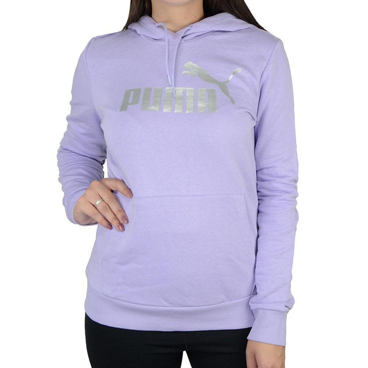 Blusa Feminina Puma Moletom Hoodie Metallic Lilás 849096 Zattini