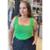 Blusa Feminina Regata Decote Quadrado Lurex - Verde