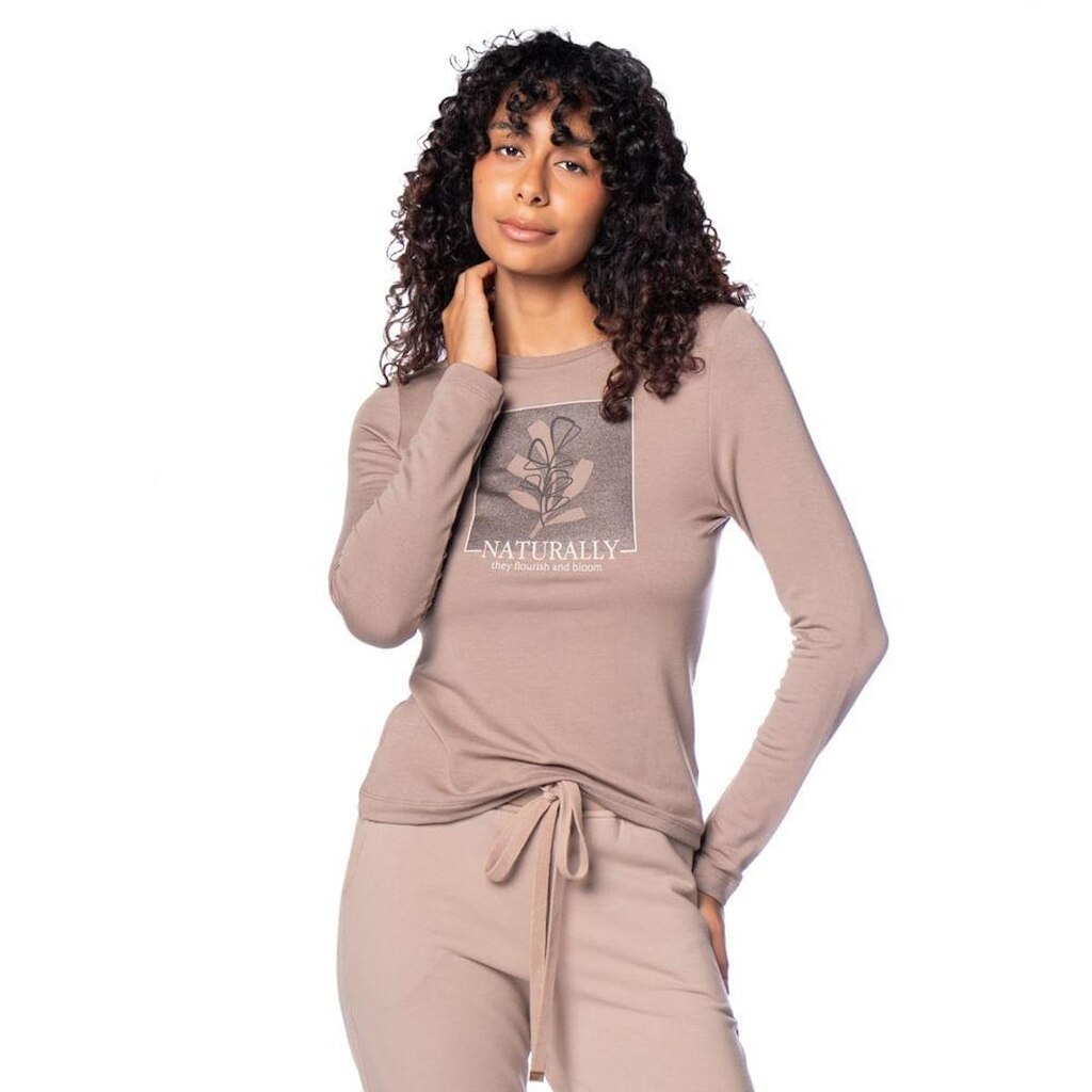 Blusa Feminina Rovitex Estampa Floral Manga Longa Preto