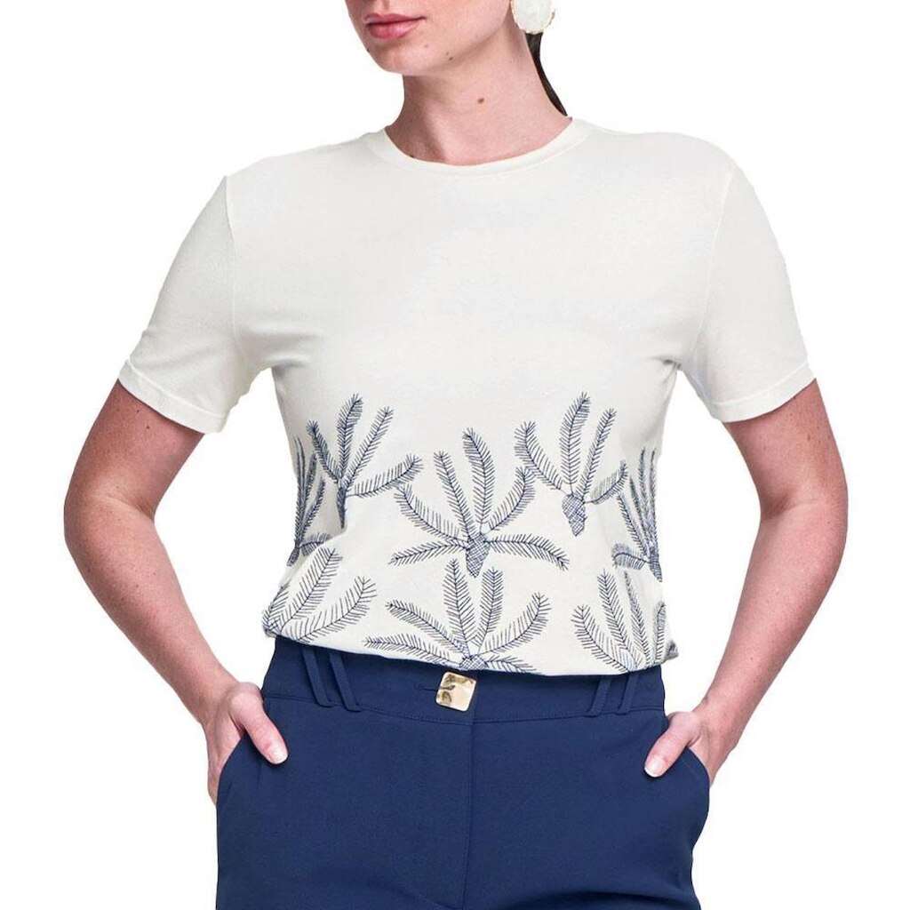 Blusa Feminina Seiki Bordada Branco Off - 431393