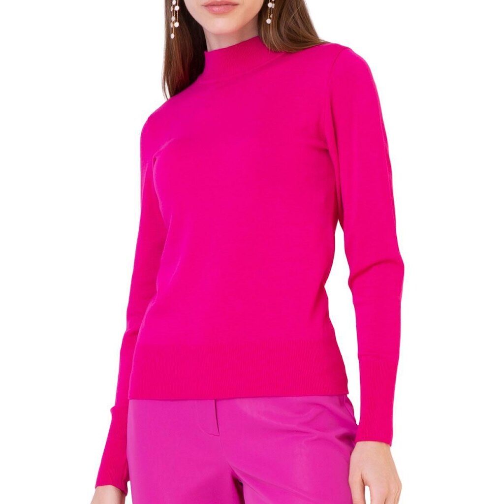 Blusa Feminina Seiki Tricot ML Meia Gola Pink - 830381