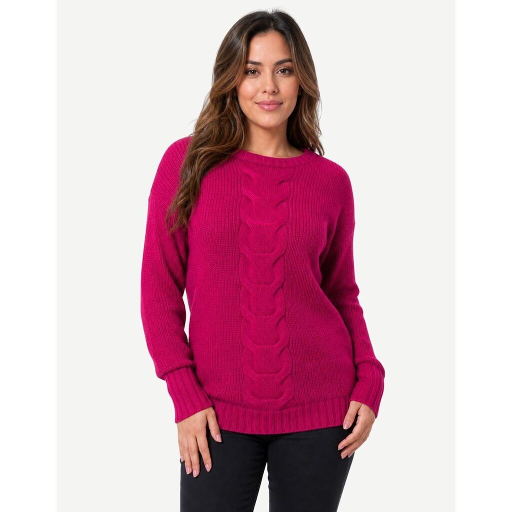 Blusa Feminina Tricot Meio Trançado Longo