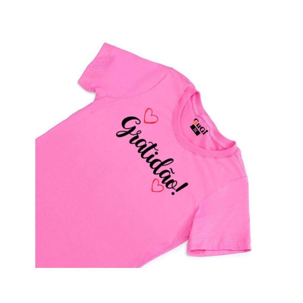 blusa feminina tshirt gratidão básica gola redonda de algodão dia a dia trabalho