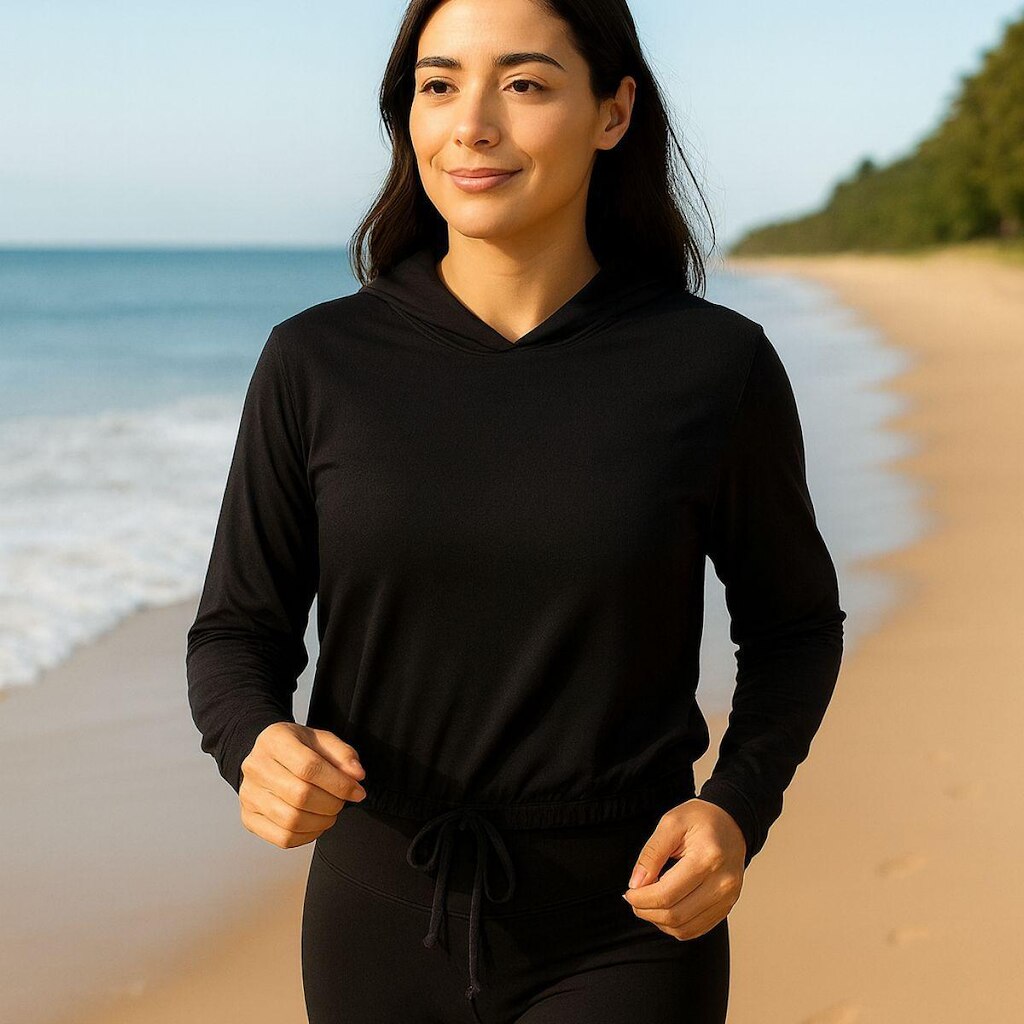 Blusa Feminina UV 50+ com Capuz Proteção Solar