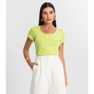 Blusa Feminina Viscotorcion Básica Rovitex Verde