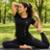 Blusa Fitness Feminina Manga Curta Com Franzido Lateral Academia Yoga - Preto