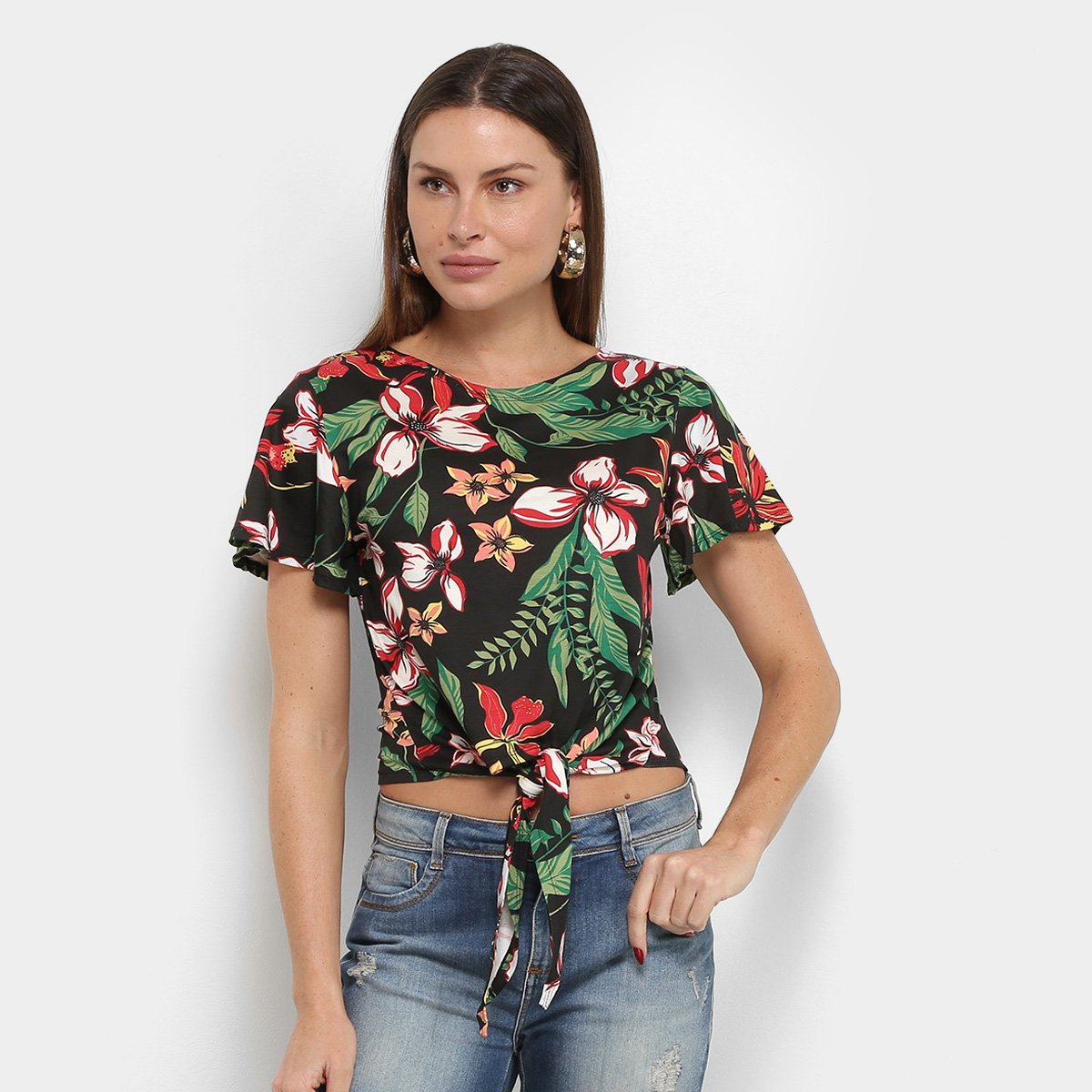 blusas florais femininas