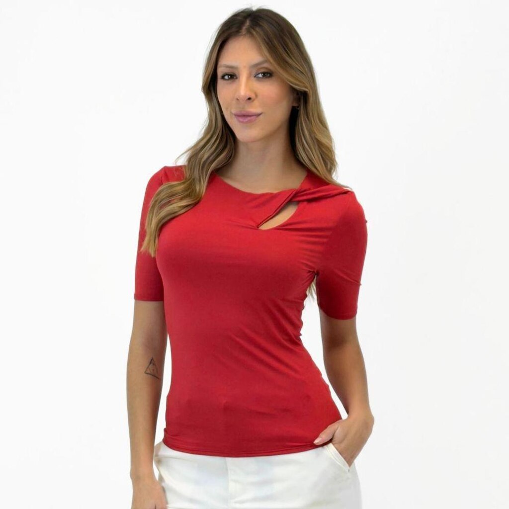 Blusa Formitz Básica Manga Curta Gola Redonda Feminina