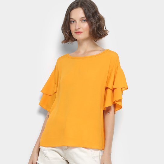 Blusa Forum Babado Feminina - Laranja