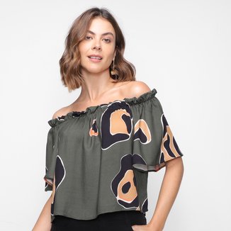 Blusa Forum Ombro a Ombro Estampada Feminina