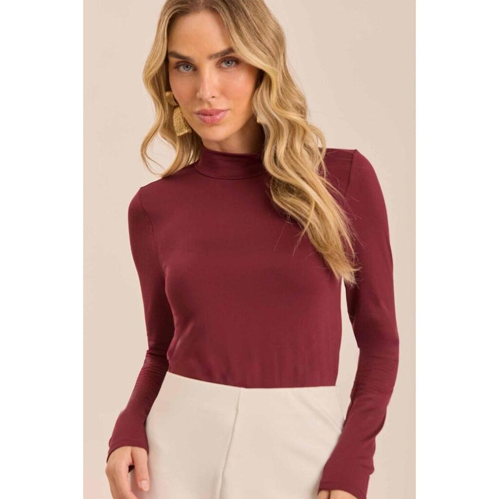 BLUSA GOLA ALTA MANGA LONGA FEMININA REF:104346
