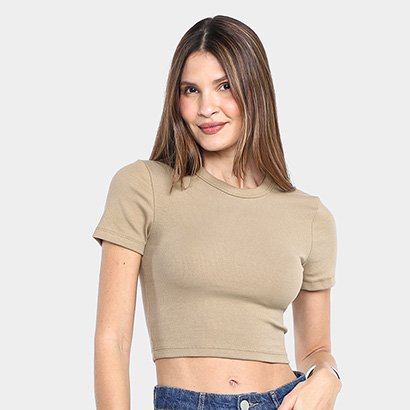 Blusa Hering Cropped Canelada Feminina - Feminino