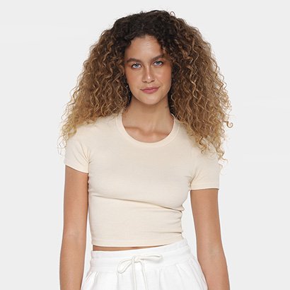 Blusa Hering Cropped Canelada Feminina - Feminino