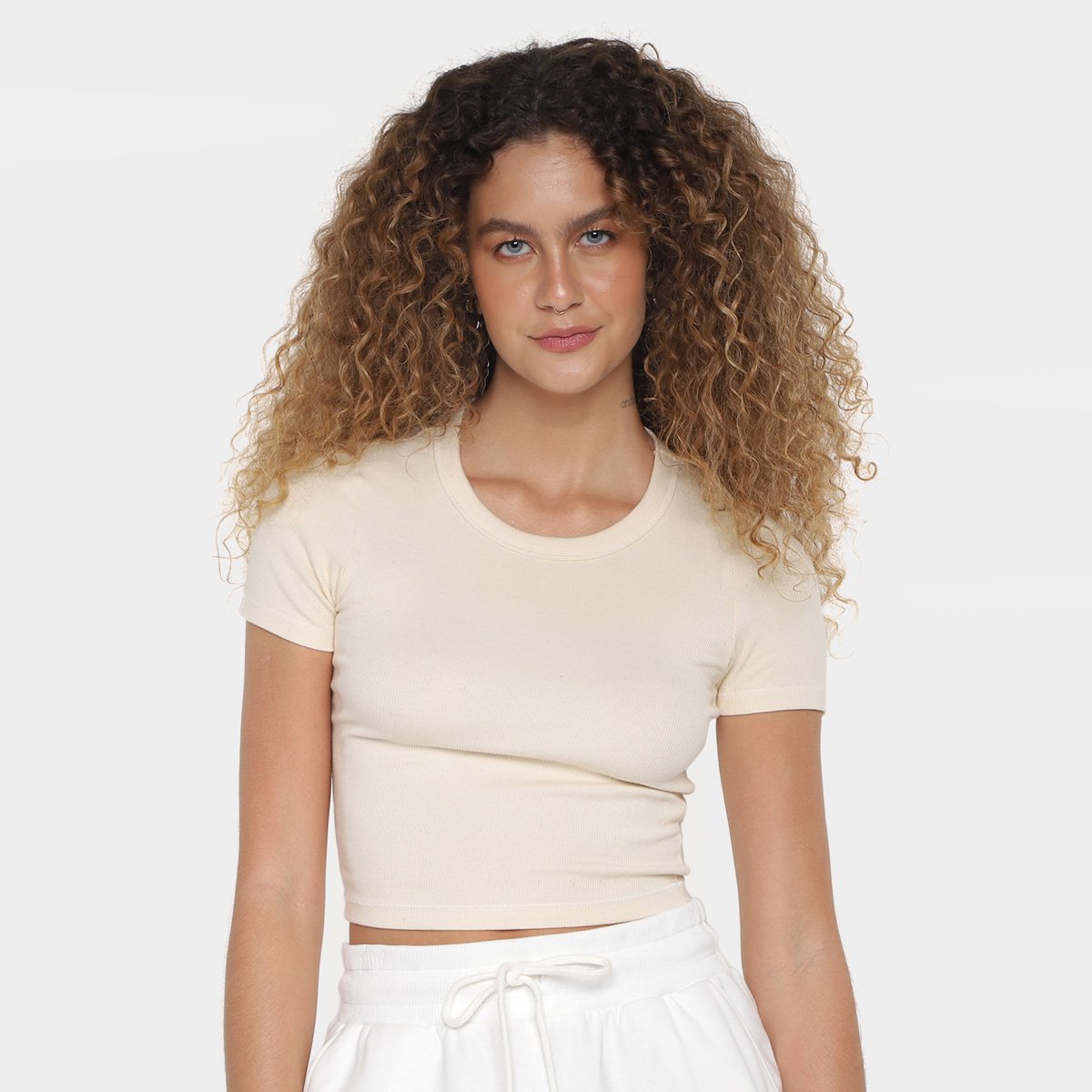 Blusa Hering Cropped Canelada Feminina Menor preço em Blusa Hering Cropped Canelada Feminina