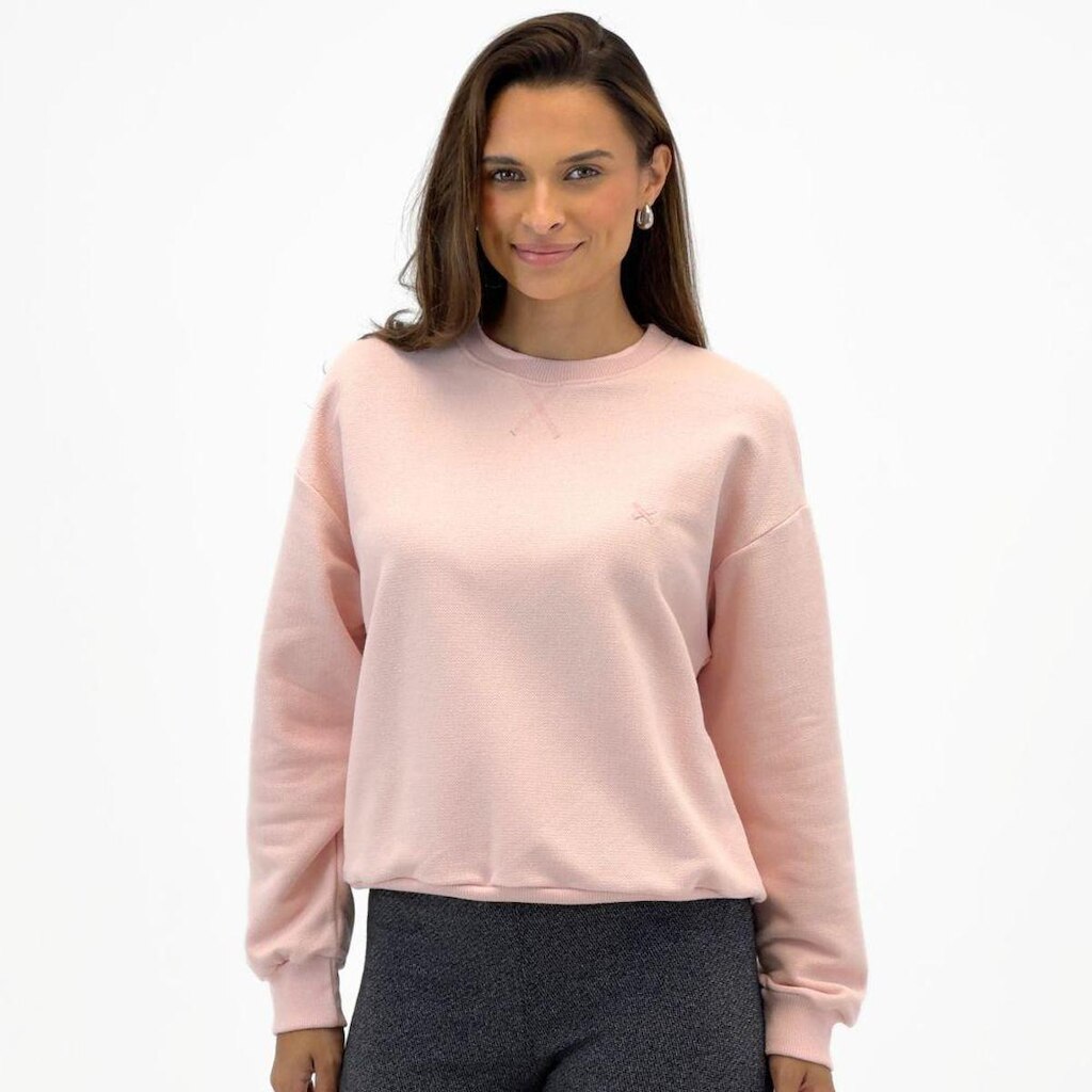 Blusa Hering Fechada em Malha Piquet Gola Redonda Feminina