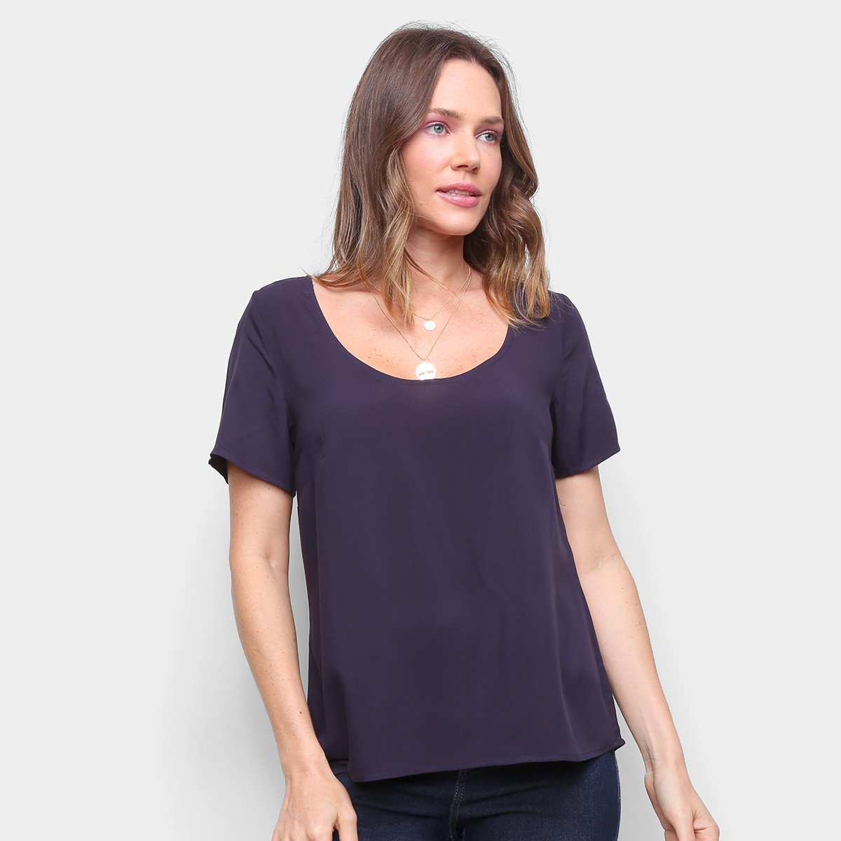 Menor preço em Blusa Hering Lisa Feminina - Azul Escuro