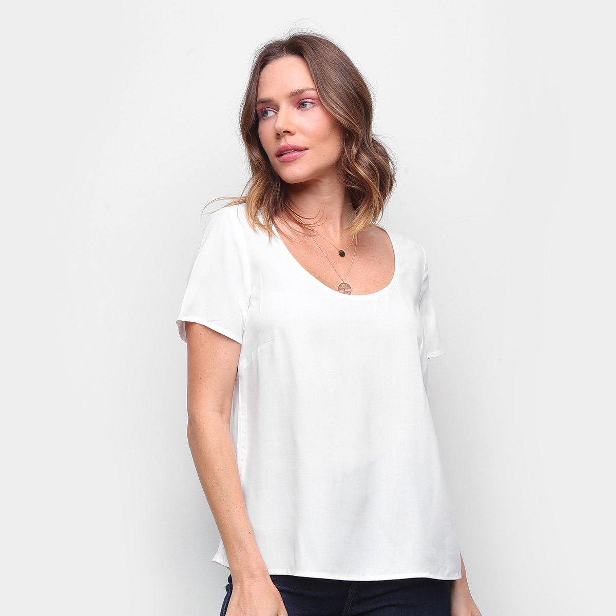 Blusa Hering Lisa Feminina - Bege Claro Menor preço em Blusa Hering Lisa Feminina - Bege Claro