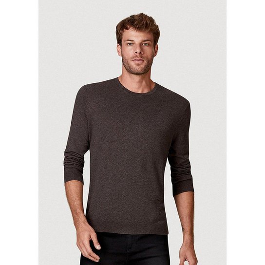 Blusa Hering Tricô De Algodão E Cashmere Masculino - Cinza