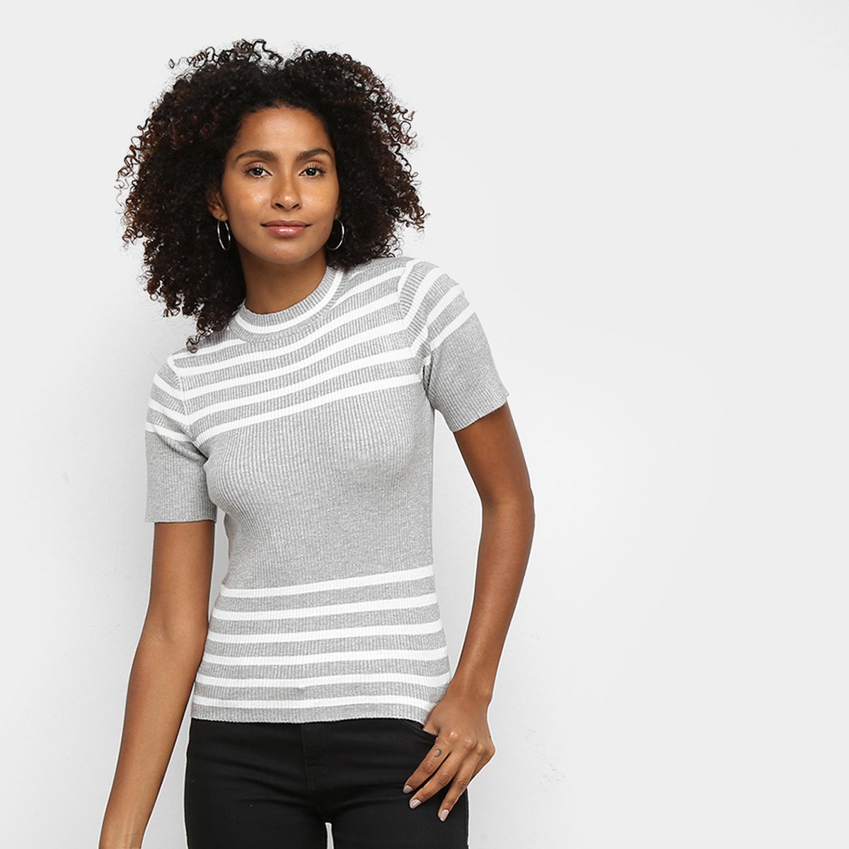 Blusa Hering Tricô Listrada Feminina - Cinza é ruim? Blusa Hering Tricô Listrada Feminina - Cinza é boa?