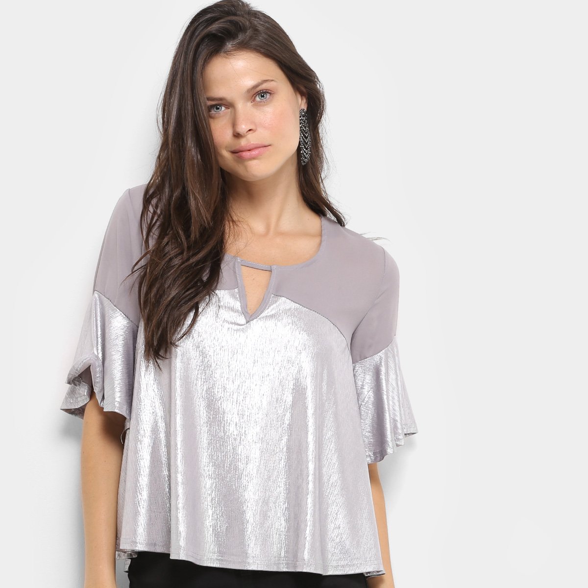 blusa de tela com brilho