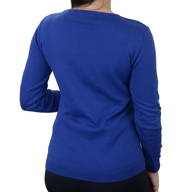 Blusa Iaraline Feminina Suéter Tricot Algodão Azul - 2105