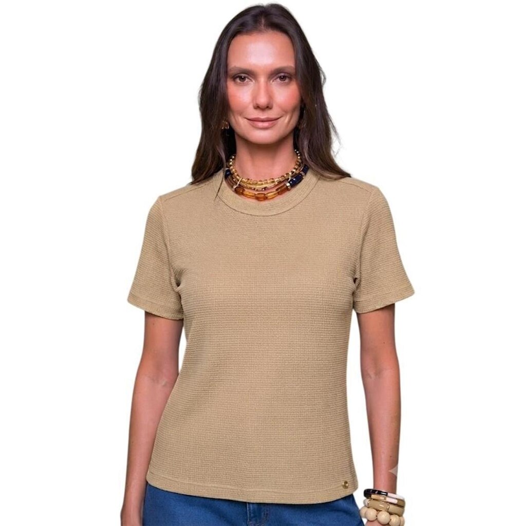 Blusa Ilícito Tricot Queijo Brie Bege Feminino