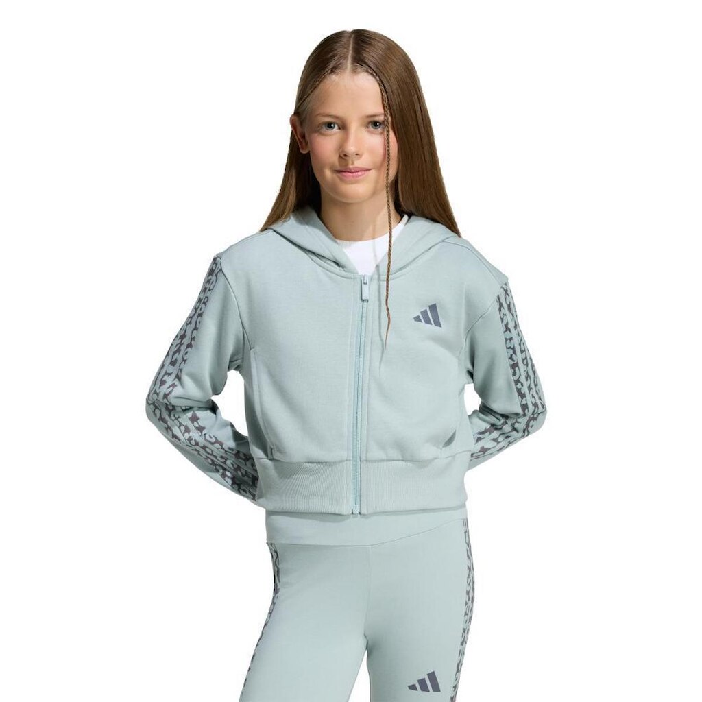 Blusa Infantil Adidas Capuz Frontal Seasonals Animal Fecho Zíper